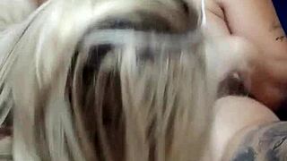 Blonde Friend and I Get Cum in Mouth from Husband