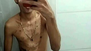 Beating off in the bathroom after the soccer game