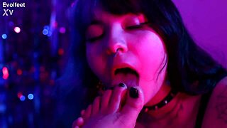 rotten venus and nath indulge in lesbian foot worship with licking and toes