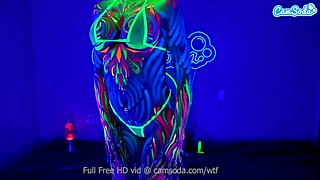 I watch Jewelz Blu masturbate with body paint on