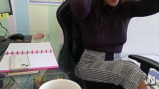 Even though she works, this sexy brunette craves hard doggystyle pounding every day