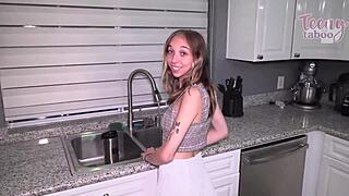 gorgeous breezy bri lets stepdad seth cum deep inside her womb on the bed