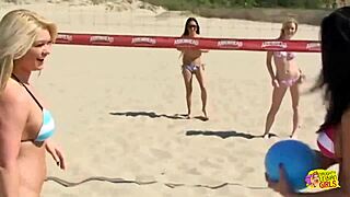 After Beach Volleyball, Lesbians Head Inside For Wild Group Bang