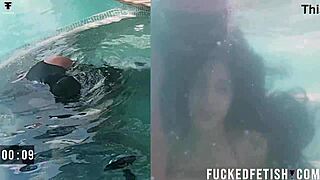 Helen Star and her partner explore underwater submission with toys.