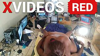 Naked Ebony BBW Milf Rides Cowgirl Creampie