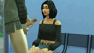 Stranger jerks off next to her at the bus stop in public.