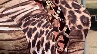 Staci Onit! Leopard Romp in Public with Feet and Crossdressing!