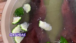 Ebony wife teases husband with foot fetish