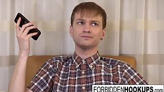 big boobed babe takes step-brother's fat cock.