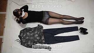 amateur striptease with ripped clothes in underwear fetish