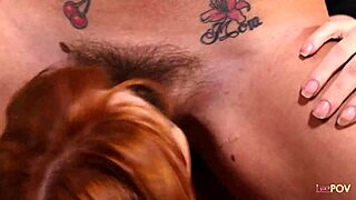 Blonde And Redhead Lesbians With Bushy Muffs Tribbing And Licking Intensely