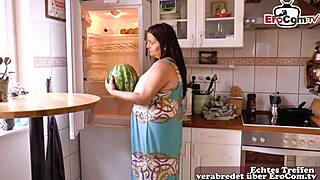 Check out this curvy German housewife with natural tits finally getting laid!