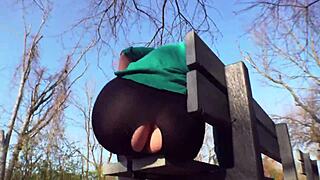 Oops, staged leggings rip for public flashin prank!