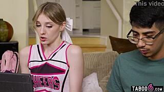 Shy virgin guy conquers popular teen cheerleader melody marks