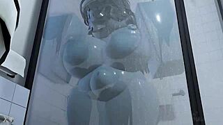 blue girl engages in neutral sex activities with cumshot focus