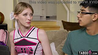 Shy virgin guy conquers popular teen cheerleader melody marks