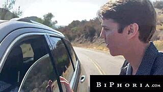 Hot Latin Couple Dominates Hitchhiking Slut in Wild MMF - Biphoria