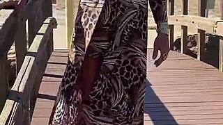 Staci Onit! Leopard Romp in Public with Feet and Crossdressing!