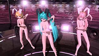 Hatsune Miku in bunny costume for project diva