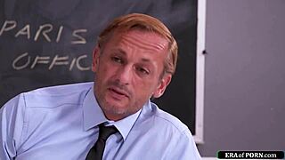 curvy student gets drilled by teacher's massive cock in class