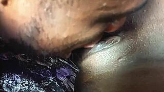 Horny black pussy tested with cunilingus doggystyle and big tits