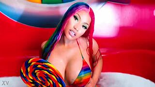 nicki minaj shows off curves in steamy clip