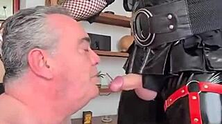 Mature Tgirls Spitroast Male Slave Viciously