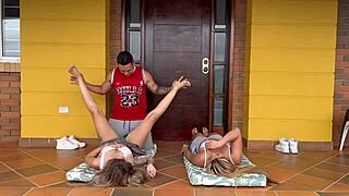 My Yoga Teacher Fucks Me With Friend.