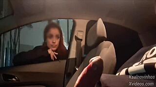 Risky Handjob For Hot Girl On Public Street