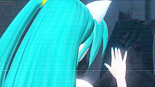 Hatsune Miku in full nude cat costume mod. Hello Planet Project Diva shows every detail!