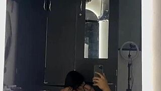 Neighbor wants to fuck in mirror!