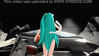 Hatsune Miku in full nude cat costume mod. Hello Planet Project Diva shows every detail!