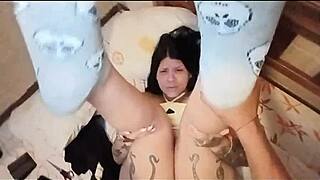 My stepdad filled my pussy with milk when I called for his friend
