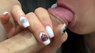 Detailed blowjob leads to cum in mouth with intense cumshot on cock