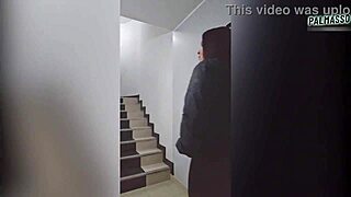 Foreign chubby woman shows tits for job, then we fuck