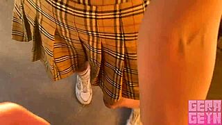 gerageyn - smokin' girl givin' fast bj on public balcony, oops!