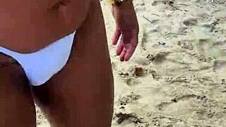 Hairy lesbians swinging on african beach