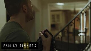 Family sinners: busty milf plays with pussy, wait for daughter's husband!