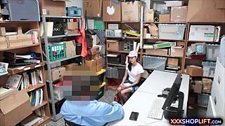 Very Cute Shoplifter! Fucks The Security For Freedom With Blowjob!