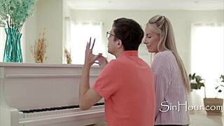 hey, wanna know how this piano tutor uses her big boobs to teach bach to students?