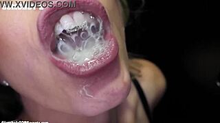 I watched two MILFs Rocky and Cory swallow nine loads each at the gloryhole, cum dripping on their faces and tongues