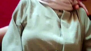 Beautiful Asian in hijab gets pounded on Lebaran day outdoors