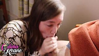 british 18 year old sucks off an older stranger in curvy foreplay session