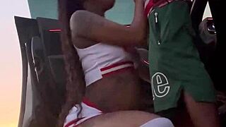 Cheerleader craves monster cock in public 😈