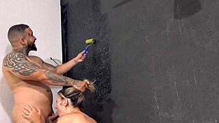Pintora Paints House While Painted Takes Huge Cock In Ass And Pussy Painter Cums Inside