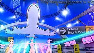 Hatsune Miku, Rin, and Luka expose big tits and ass in full nude mod