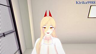 Makima and Power go wild in Chainsaw Man POV hentai!