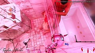 taylor nicole gets messy creampie in shower fuck