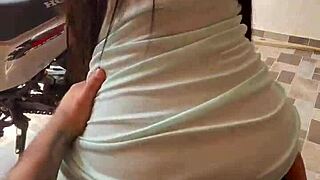 Colombiana Rides Cock Outdoors In Public