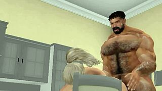 lucky neighbor gets fucked by finest hunk in kitchen